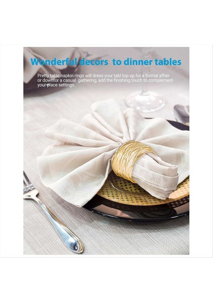 Bükülmüş Tel Örgü Peçete Halkaları Tutucular Parti Düğün Noel Toplantısı Altın 12 Adet (Yurt Dışından) fırsatları