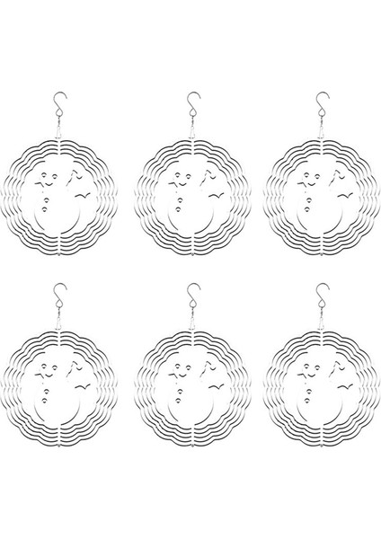 6 Paket 8 Inç Süblimasyon Rüzgar Spinner Boşluklar Noel Günü Rüzgar Spinnerları Açık Bahçe Için Rüzgar Iplikçileri Asılı (Yurt Dışından)