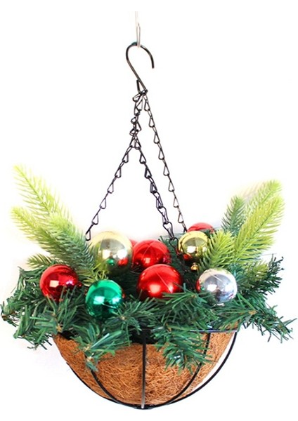 Yapay Noel Asılı Sepet, Dekore Edilmiş, Meyve Kümeleri, Noel Koleksiyon Dekor C (Yurt Dışından)