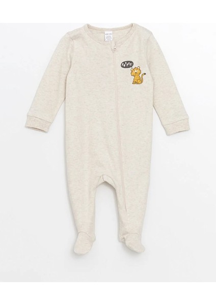 Lcw Baby Ekru Bisiklet Yaka Uzun Kollu Baskılı Erkek Bebek Tulum 2'li fiyatları