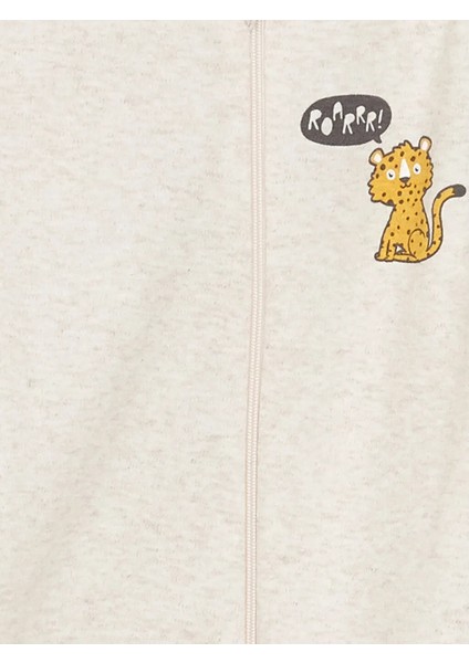 Lcw Baby Ekru Bisiklet Yaka Uzun Kollu Baskılı Erkek Bebek Tulum 2'li modelleri