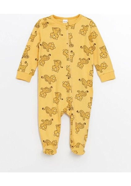 Lcw Baby Ekru Bisiklet Yaka Uzun Kollu Baskılı Erkek Bebek Tulum 2'li fırsatları