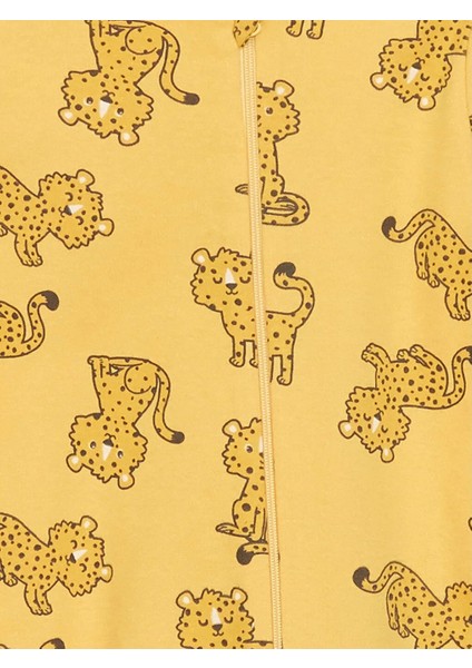 Lcw Baby Ekru Bisiklet Yaka Uzun Kollu Baskılı Erkek Bebek Tulum 2'li indirimleri