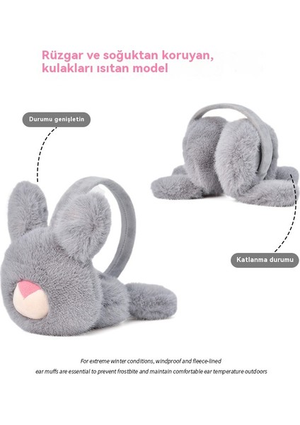 Sonbahar ve Kış Artı Kadife Sevimli Tavşan Kulak Kapakları (Yurt Dışından) fırsatları