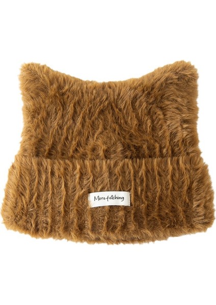 Kış Kadınlar Sevimli Kedi Kulakları Peluş Şapka (Yurt Dışından)