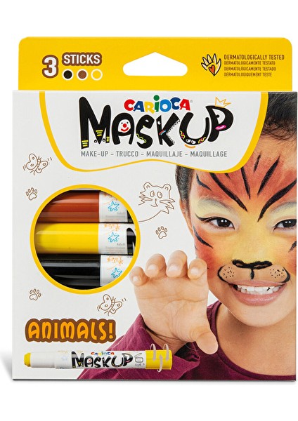 3 Adet Carioca Yüz Boyası 6g 3 Renk Animals
