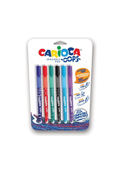 3 Adet Carioca Oops Silinebilir Tükenmez Kalem 6lı