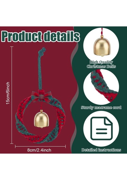 1 Set Dıy Macrame Noel Çelenk Kitleri Yeni Başlayanlar Için Yeni Başlayanlar El Yapımı Macrame Çelenk Boho Için (Yurt Dışından) fırsatları