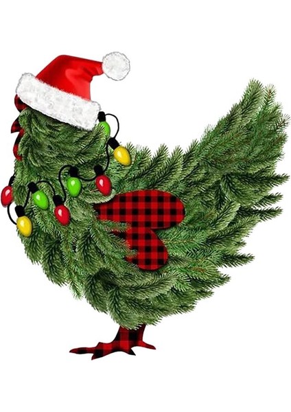 Noel Çiftlik, Noel Tavuk Tasarım Zemin Mat, Komik Tavuk, Çiftlik Hayvan Tatili Tasarımları (Yurt Dışından)