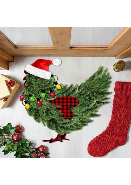 Noel Çiftlik, Noel Tavuk Tasarım Zemin Mat, Komik Tavuk, Çiftlik Hayvan Tatili Tasarımları (Yurt Dışından) fırsatları