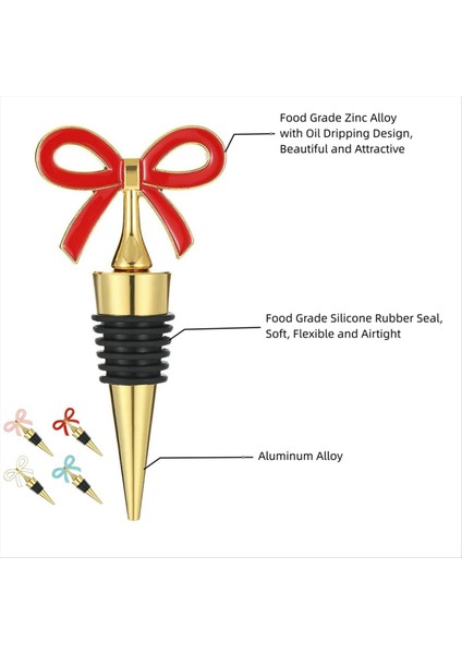 4 Adet Şarap Tıpa Seti, Tatil Partisi Için Silikon Mühürlü Yeniden Kullanılabilir Vakum Şişe Mantarları, Kadınlar, , Noel Altın (Yurt Dışından) fırsatları