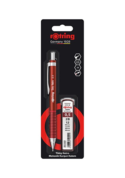 3 Adet Rotring Versatil Retro Tikky Mekanik Kalem 0.7mm + Min