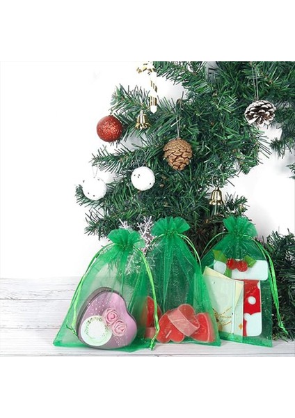 100 Adet Inci Iplik Çantası, Organze Çantaları, Çekme Ekran Çantaları, Noel Şeker Si Çantaları, 8 x 10CM (Yurt Dışından) indirimleri