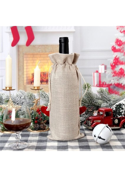 Noel Şarap Şişesi Kapağı Çantası Santa Hat Evlilik Yıldönümü Tatil Partisi Evde Noel Şarap Şişesi Çantası (Yurt Dışından) fiyatları