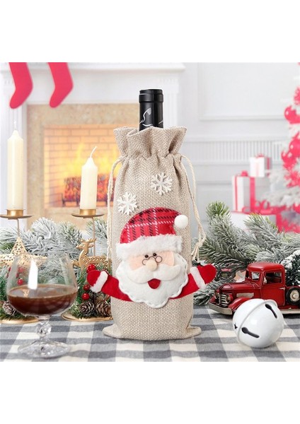 Noel Şarap Şişesi Kapağı Çantası Santa Hat Evlilik Yıldönümü Tatil Partisi Evde Noel Şarap Şişesi Çantası (Yurt Dışından) fırsatları