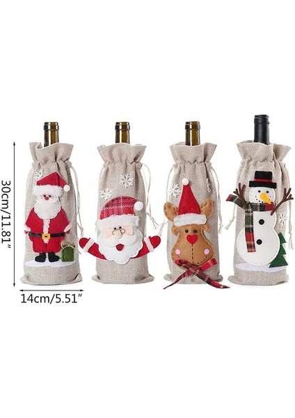 Noel Şarap Şişesi Kapağı Çantası Santa Hat Evlilik Yıldönümü Tatil Partisi Evde Noel Şarap Şişesi Çantası (Yurt Dışından) indirimleri