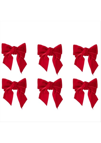 6pc Kırmızı Yay Noel Peçete Tutucu Yüzükler Şık Pazen Peçeteli Peçete Tokası Doğum Günü Partisi Düğün Yemek Masası Dekorasyon (Yurt Dışından)