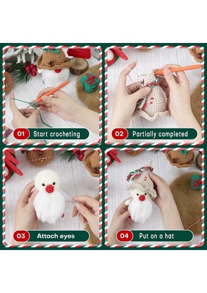 Tığ Işi Kiti Noel Tığ Işi Kiti Iplik Iğneleri Peluş Bebek Kolay (Kahverengi) (Yurt Dışından) fırsatları