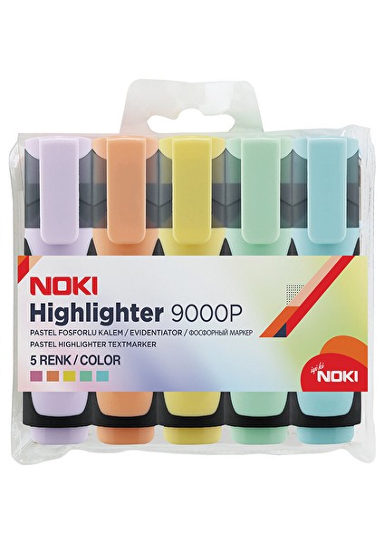 3 Adet Noki 5'li Pastel Fosforlu Kalem