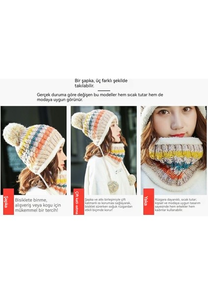 Kış Modaya Uygun ve Çok Yönlü Kore Tarzı Kadife Örme Yün Şapka Eşarbi (Yurt Dışından) fiyatları