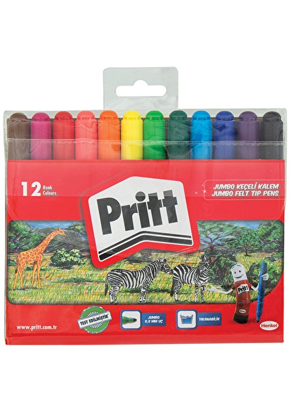 3 Adet Kalem Keçeli Pritt 12'li Jumbo Pvc Poset