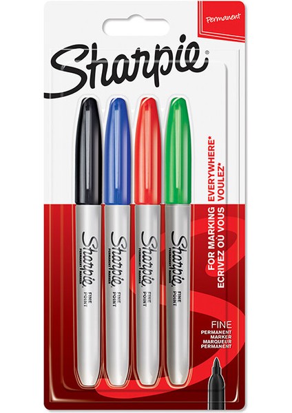 3 Adet Sharpie Fine Permanent Markör Kalem Standart Renkler 3+1 Paket fiyatları