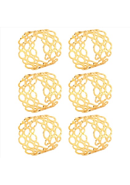 Peçete Yüzüğü, 6 Parçalı Metal Peçete Sahibi, Parti Yemeği Noel Masası Dekorasyonu, Içi Boş Yuvarlak Tasarım Peçete Yüzüğü (Yurt Dışından) fırsatları