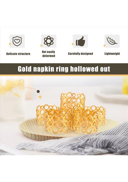 Peçete Yüzüğü, 6 Parçalı Metal Peçete Sahibi, Parti Yemeği Noel Masası Dekorasyonu, Içi Boş Yuvarlak Tasarım Peçete Yüzüğü (Yurt Dışından) indirimleri