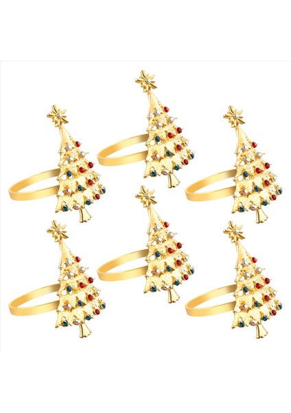 6pcs Noel Peçete Düğmesi Peçete Yüzük Peçete Yüzük Kumaş Halkası Elmas Noel Peçete Yüzükleri (Yurt Dışından) fiyatları