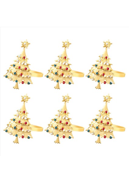 6pcs Noel Peçete Düğmesi Peçete Yüzük Peçete Yüzük Kumaş Halkası Elmas Noel Peçete Yüzükleri (Yurt Dışından) modelleri