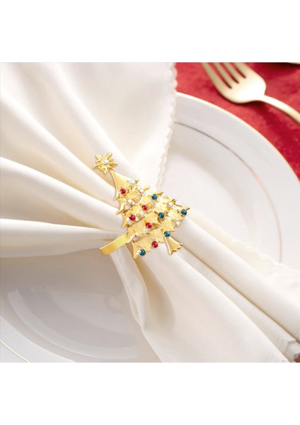 6pcs Noel Peçete Düğmesi Peçete Yüzük Peçete Yüzük Kumaş Halkası Elmas Noel Peçete Yüzükleri (Yurt Dışından) fırsatları