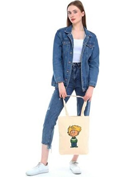 Çınar Kanvas Alışveriş Torbası Bej Renk Baskılı 35x40x8 cm Çok Amaçlı Kullanım fırsatları