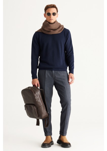 ALTINYILDIZ CLASSICS Erkek Lacivert Standart Fit Normal Kesim Yarım Balıkçı Yaka Pamuklu Triko Kazak modelleri