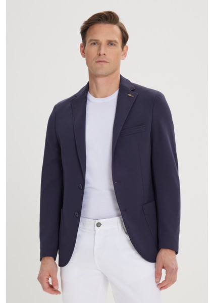 ALTINYILDIZ CLASSICS Erkek Lacivert Slim Fit Dar Kesim Mono Yaka Casual Blazer Ceket fiyatları