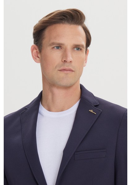 ALTINYILDIZ CLASSICS Erkek Lacivert Slim Fit Dar Kesim Mono Yaka Casual Blazer Ceket indirimleri