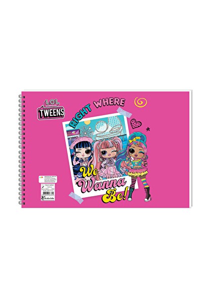 4 Adet Resim Defteri Lol 17X25 cm 15 Yaprak Spiralli