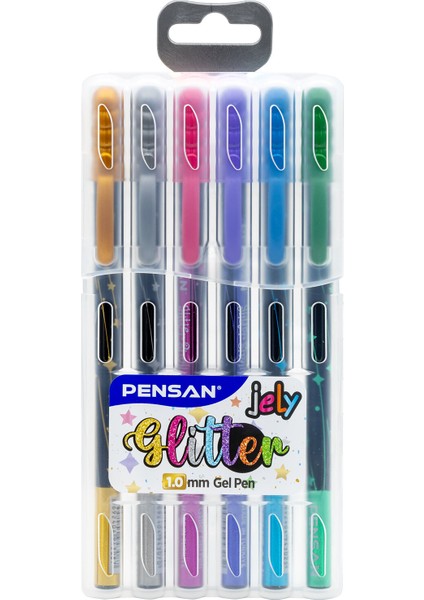 4 Adet Pensan 6'lı Jelly Glitter Simli Jel Kalem fiyatları