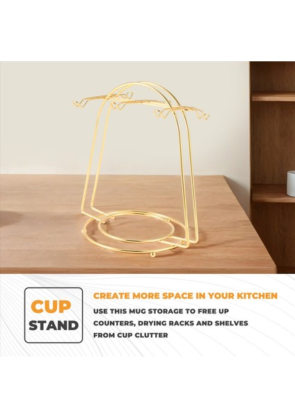 Nordic Home Mutfak Masa Masa Kahve Kupa Tutucu 6 Bardak Stand Altın Metal Bardak Tutucuları Raf Drenaj Organizatör Rafı (Yurt Dışından) indirimleri