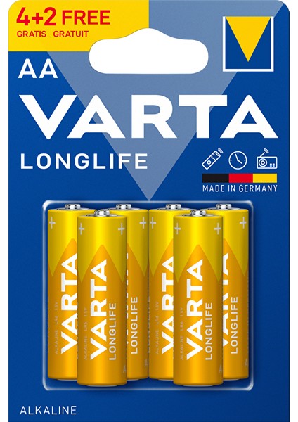 4 Adet Varta Longlife Extra 6'lı Kalem Pil