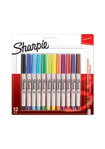 3 Adet Sharpie Ultra Fine, Süper Ince Metal Çerçeveli Uç, 12'li Karisik fiyatları