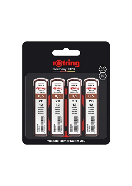 4 Adet Rotring Tikky Versatil Kalem Ucu 0.5 mm 4'lü Blister