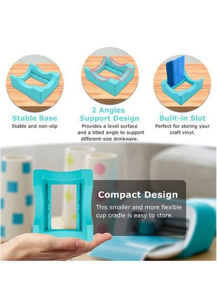 Tumbler Crafting Için Küçük Silikon Kupa Beşiği -Tumbler Bardak Kupalar Için Vinil Çıkartma, Çıkartma Hizalaması Için Bardak Tabanı (Yurt Dışından) indirimleri