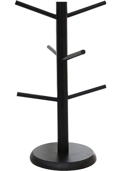 6 Kancalı Bambu Kahve Fincanı, Kalınlaşmış Taban Siyah Kupa Ağacı, Karşı Depolama Rafı (Yurt Dışından)