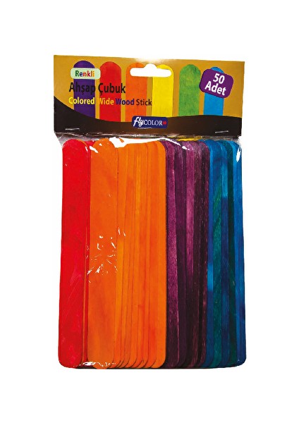 4 Adet Ahşap Çubuk Fly Renkli Genıs 1150