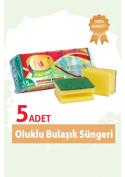 Oluklu Bulaşık Süngeri 5`li PAKET