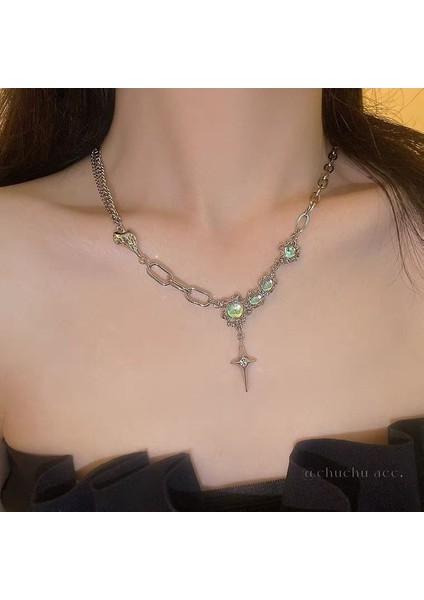 Yeni Perçin Metal Deri Yaka Crockpunk Aşk Kız Kültür Niş Kolye (Yurt Dışından)