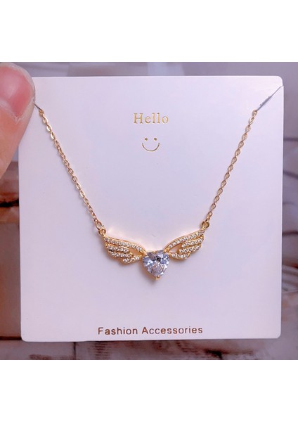 Yeni Bakır Kaplama Mikro-Set Zirkon Metin Tasarımı Moda Basit ve Çok Yönlü Kolye Ucu Kolye (Yurt Dışından)