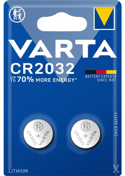 CR2032 Lityum Düğme Pil 2'li Paket (Lityum) 3 Adet