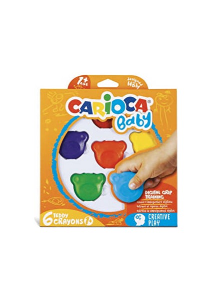 4 Adet Carioca Teddy Bebek Crayons Boya 6lı 1yaş