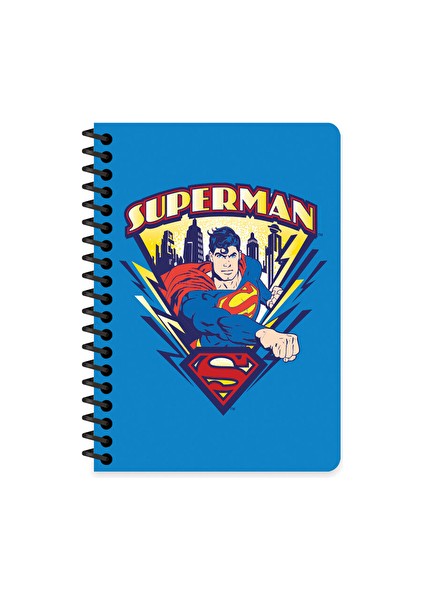 4 Adet Superman A6 80 Yaprak Çizgili Spiralli Bloknot